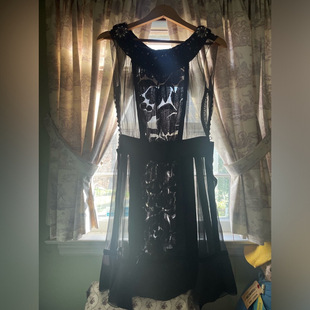 Louis Vuitton Black Dress - STUNNING with velvet, beaded and rhinestone details